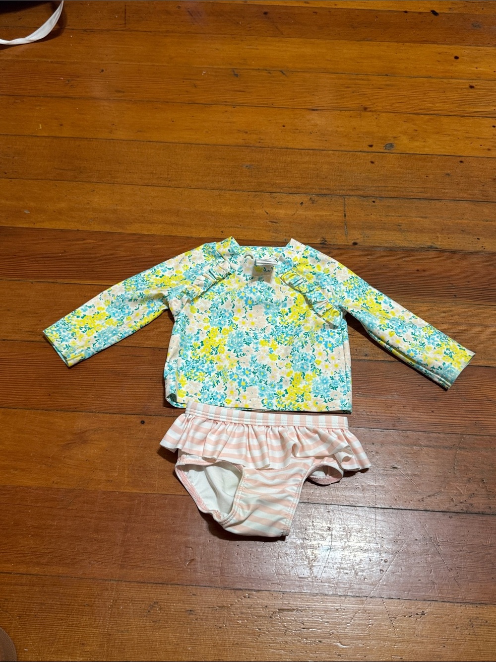 Tucker + Tate Floral Long-Sleeve Rashguard Set - Yellow, Blue & Pink